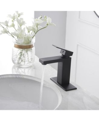 Single Hole Single-Handle Low-Arc Bathroom Faucet with Pop-up Drain Assembly