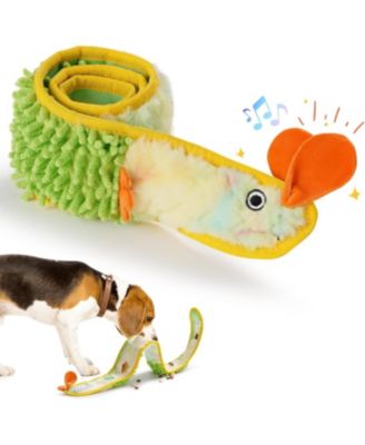 No Stuffing EEL Crinkle Dog Squeaky Toys - Durable Dog Toys, Small Puppy Toys | Tough Dog Toys for Small Medium Large Dogs Yellow）