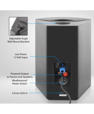 6.5-Inch Wall Mount Waterproof Bluetooth Speaker System, Weather-Resistant, Built-In Amplifier, High-Power Sound