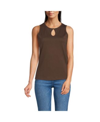 Women's Petite Supima Keyhole Tank