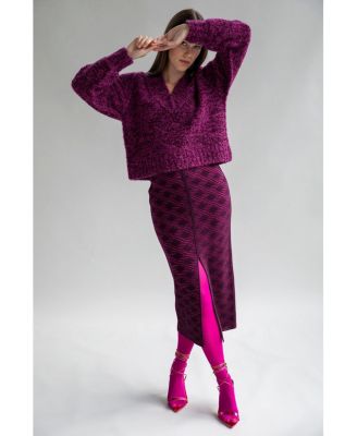 Women's Geometric Jacquard Knit Pencil skirt