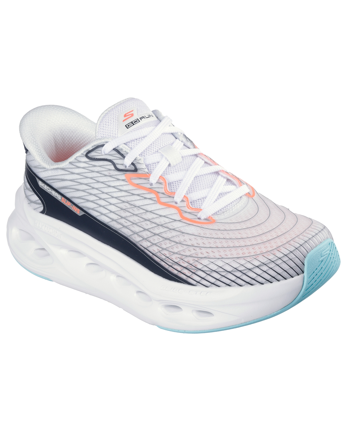 Women's Slip-Ins: Max Cushioning Glide-Step - Sapphire Athletic Walking Sneakers from Finish Line - White, Multi