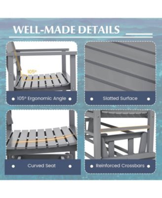 Patio Glider Loveseat Chair Swing Rocking Bench w/ Curved Backrest & Slatted Seat