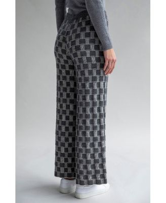 Women's Zoe Checkered Knit Trousers