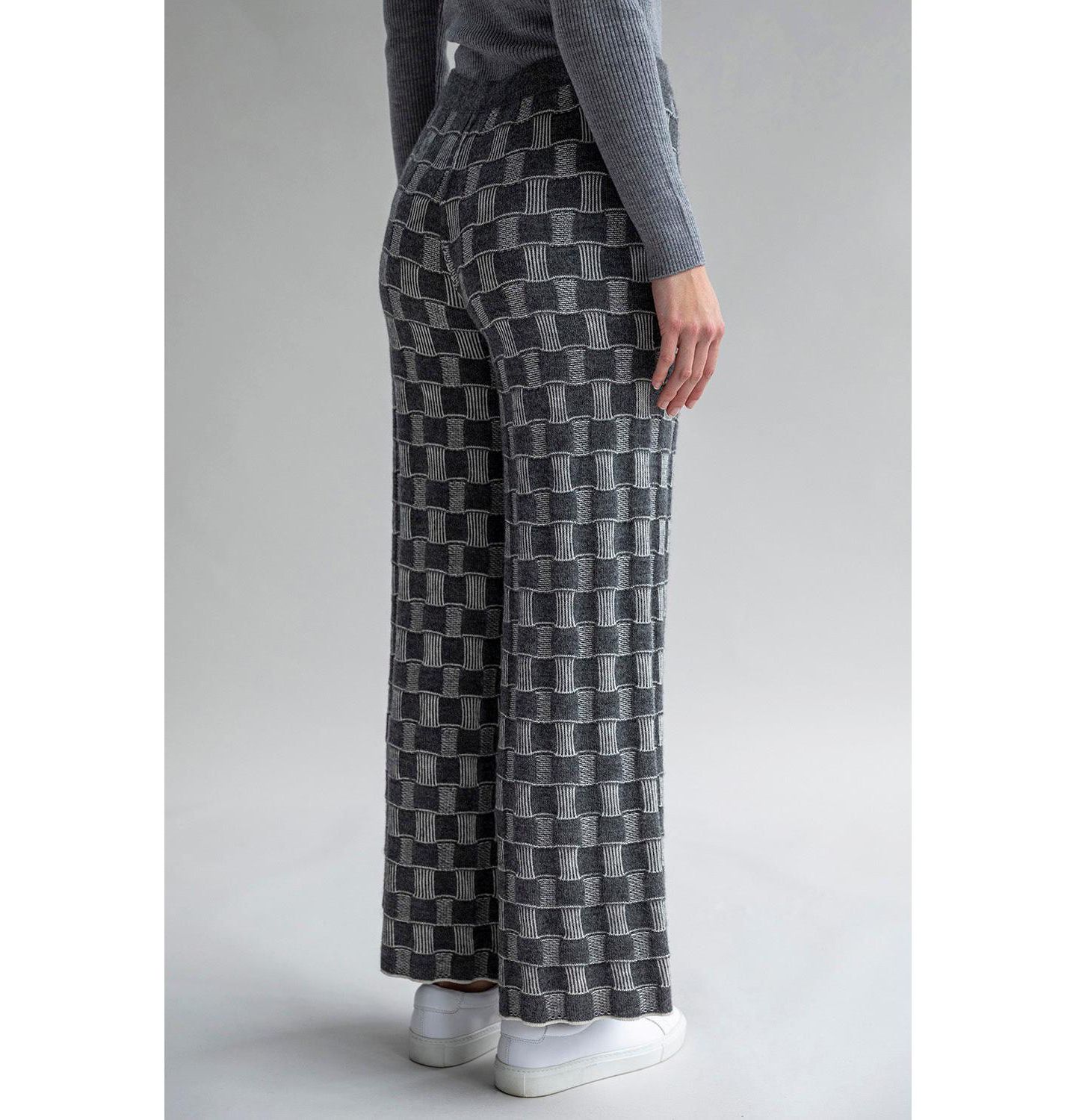 Женские брюки SSKEIN Zoe Checkered Knit, цвет: Серый — фото 2