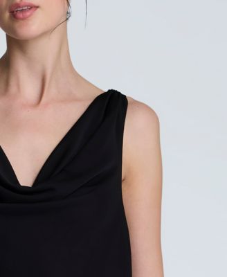 Women's Cowlneck Asymmetric-Hem Maxi Dress