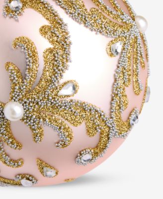 Gilded Glamour Pink Gem Ball Ornament, Macy's Exclusive 