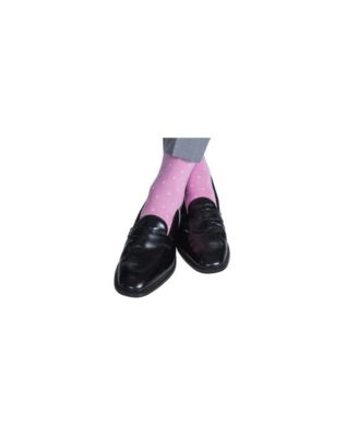 Men's Leo Polka Dot Mercerized Cotton Mid-Calf Socks