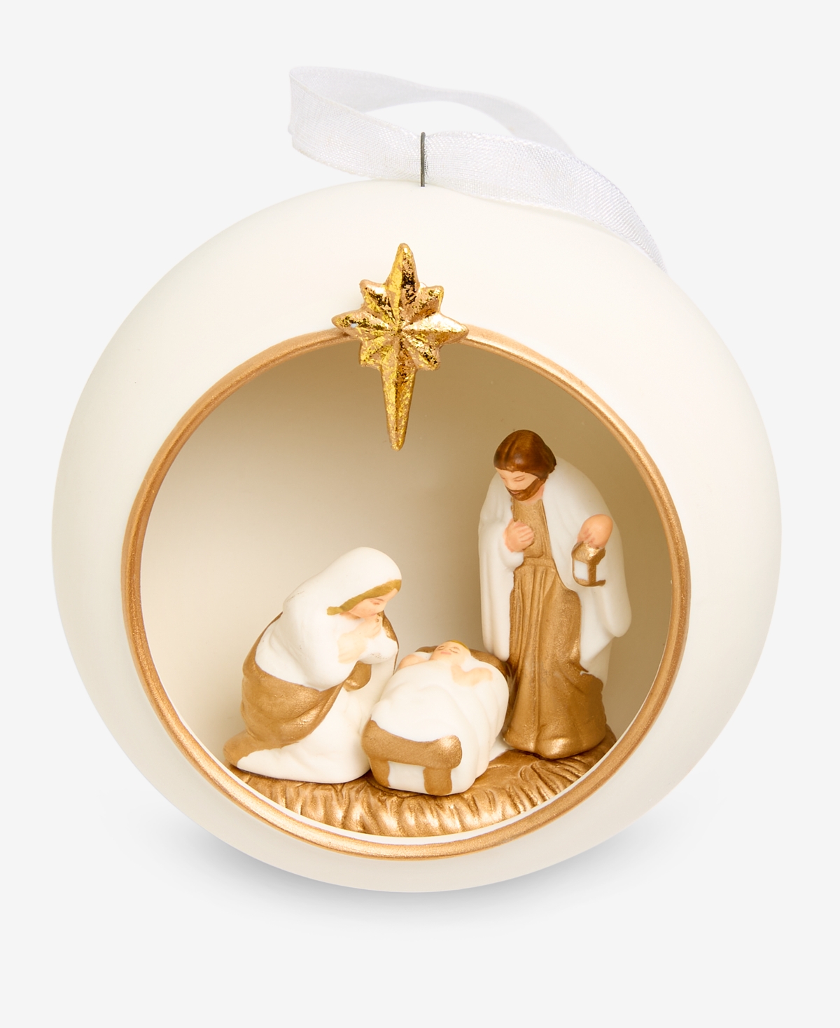 Holiday Lane Blessed Ceramic Holy Family Ornament, Macy's Exclusive In Multi