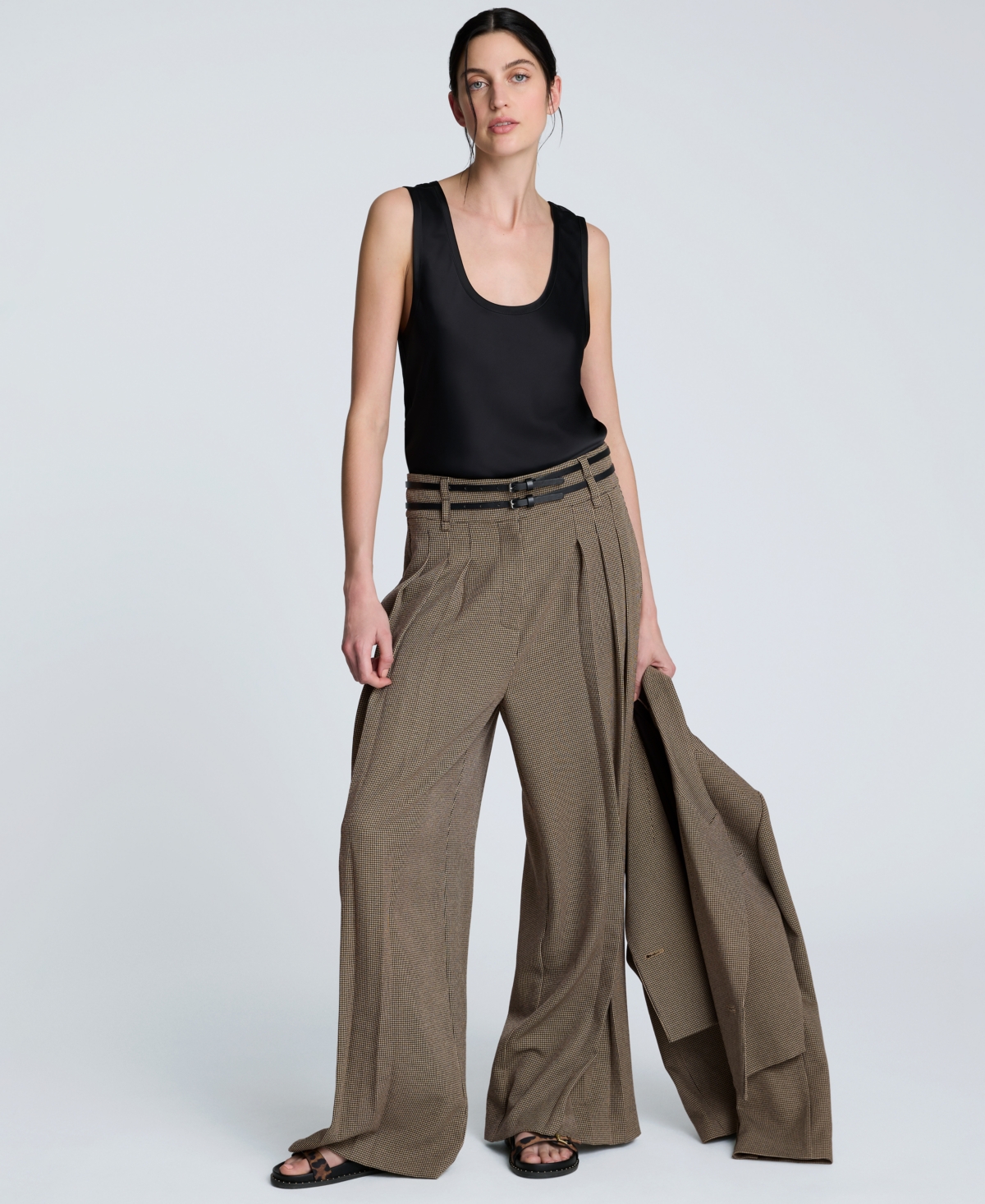 Kenneth Cole Women's Satin Scoop Neck Sleeveless Top