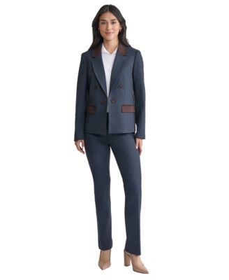 Women's Faux-Double-Breast Two-Tone Blazer