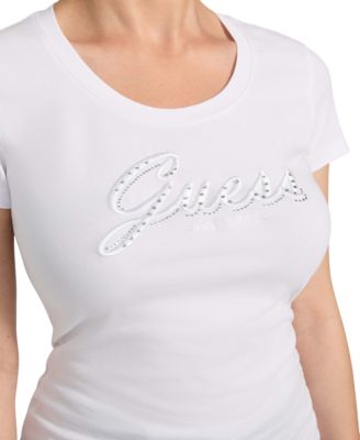 Women's Embroidered Rhinestone Logo T-Shirt