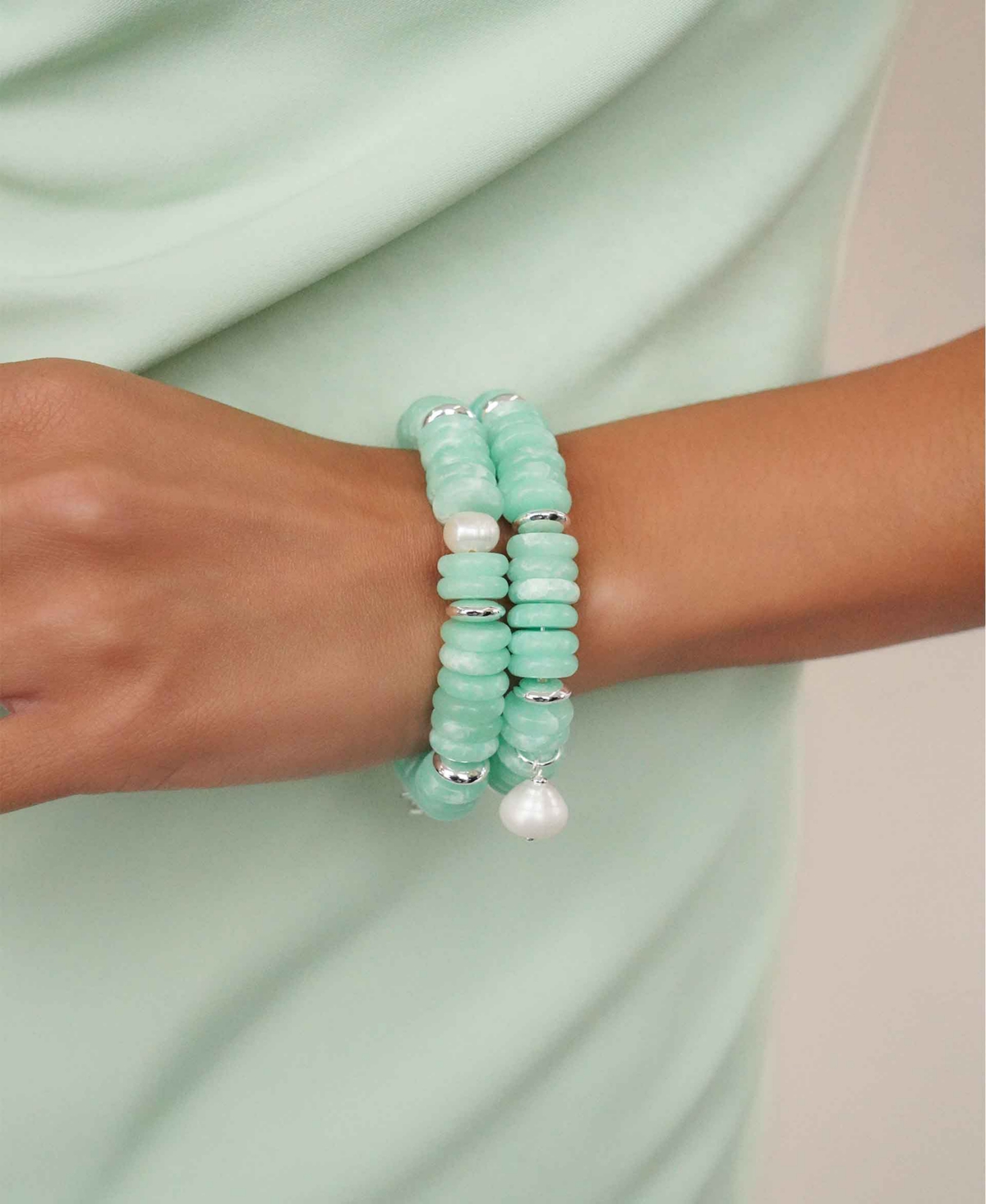 Ettika Saint Tropez Stretch Bracelet Set In Green