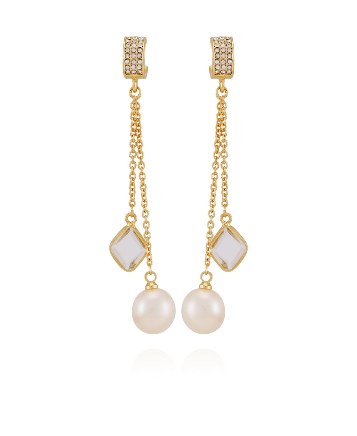 Gold-Tone Cultivated Pearl Dangle Earrings - Gold Tone Plated