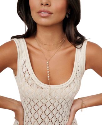 Coastal Mother of Pearl Lariat Necklace