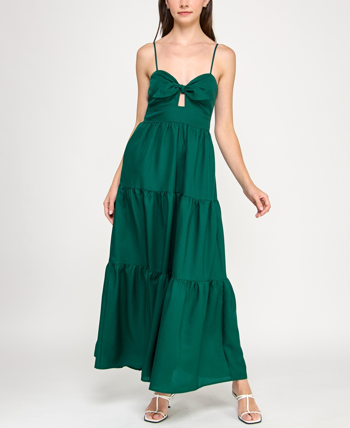 Trixxi Juniors' Tiered Keyhole Fit & Flare Dress