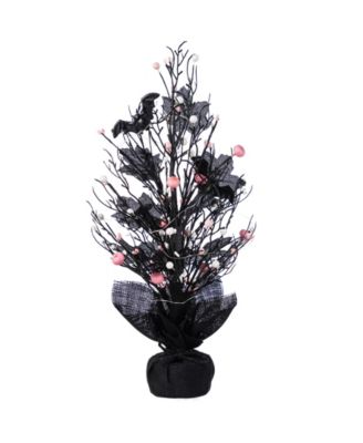 20" Lighted Pink Halloween Berries Table Tree