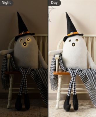 65.25" Halloween Oversized Lighted Fabric Ghost Shelf Sitter