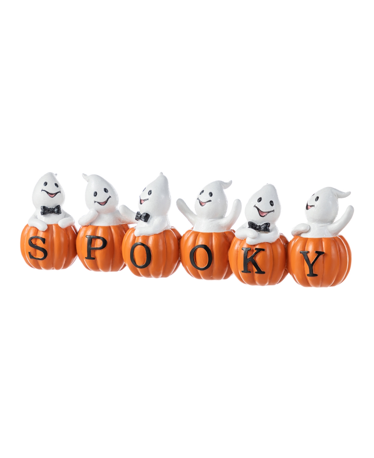4.5" Halloween Polyresin Spooky Ghost Pumpkin Table Decor - Multi