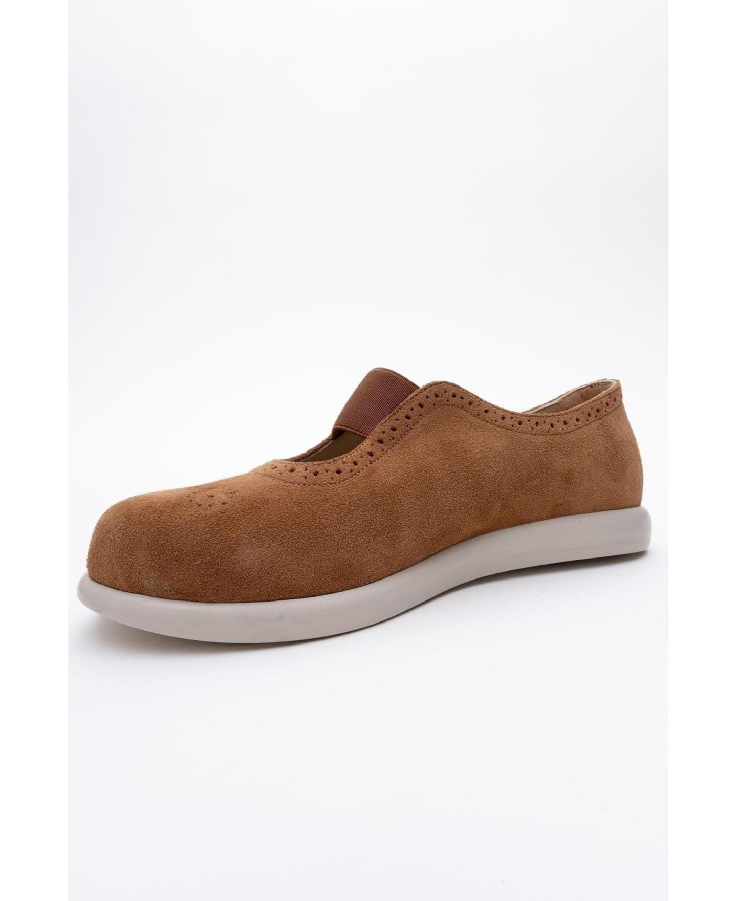 Женские балетки Forever & Always Shoes Chelle Elastic Leather Flat, цвет: Коньячный замшевый кожаный — фото 5