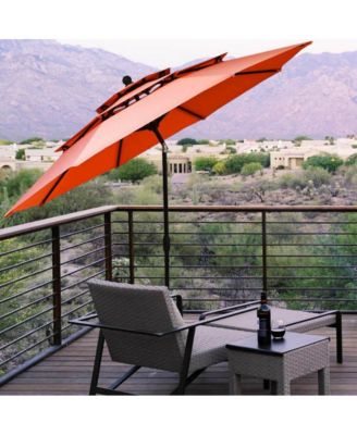 10 Feet 3 Tier Outdoor Patio Umbrella with Double Vented