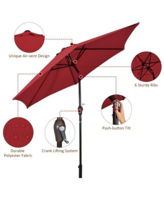 10 Feet Outdoor Patio Umbrella with Tilt Adjustment and Crank