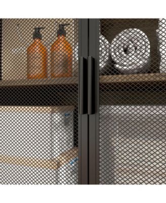 High quality wood color steel wood combination cabinets, storage cabinets, pantry