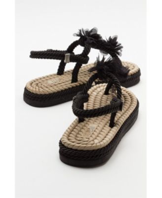 SANTRA Lace-Up Thong Sandals (Women)