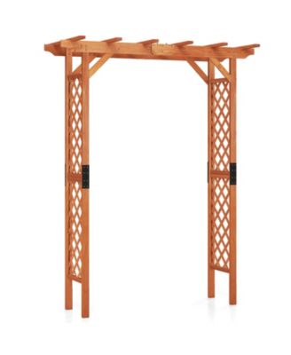 Arbor Over 7FT High Wooden Garden Arch Trellis Pergola Outdoor Patio Plant