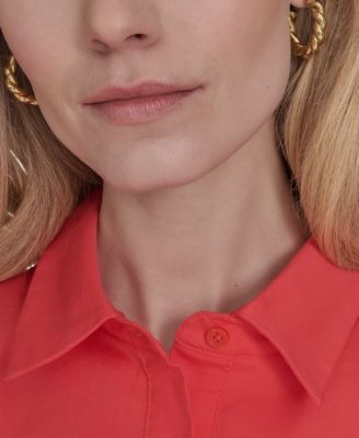 Women's Cotton Short-Sleeve Shirtdress