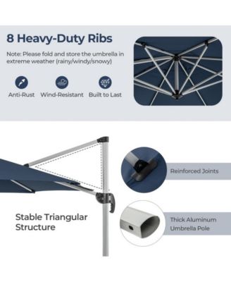 11 feet Outdoor Patio Umbrella with 360° Rotation and Adjustable Tilt