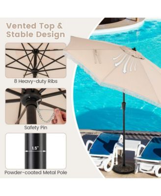 9 feet Patio Umbrella with Sun-Protective Canopy for Patio Garden Pool