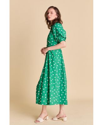 Women's HEART PRINTED MIDI DRESS