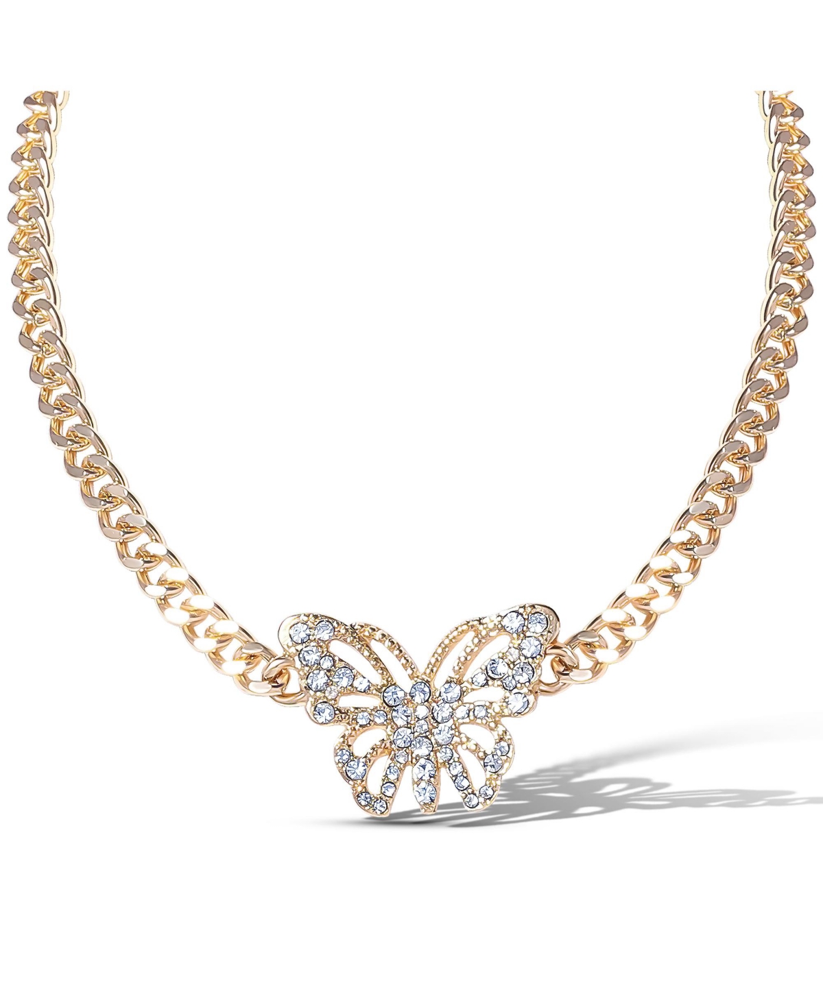 Butterfly Pendant Chain Necklace - Gold