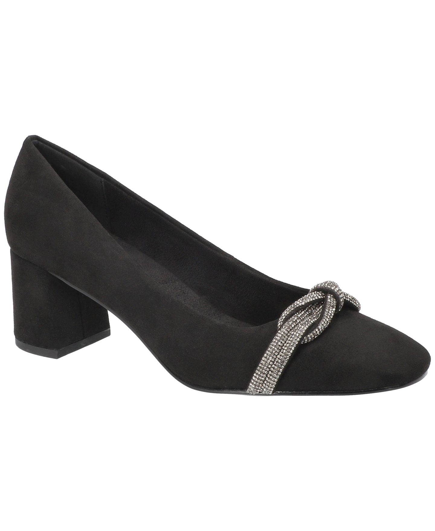 Женские туфли Bella Vita Marigold Square Toe Pumps, цвет: Чёрный замшевый — фото 1