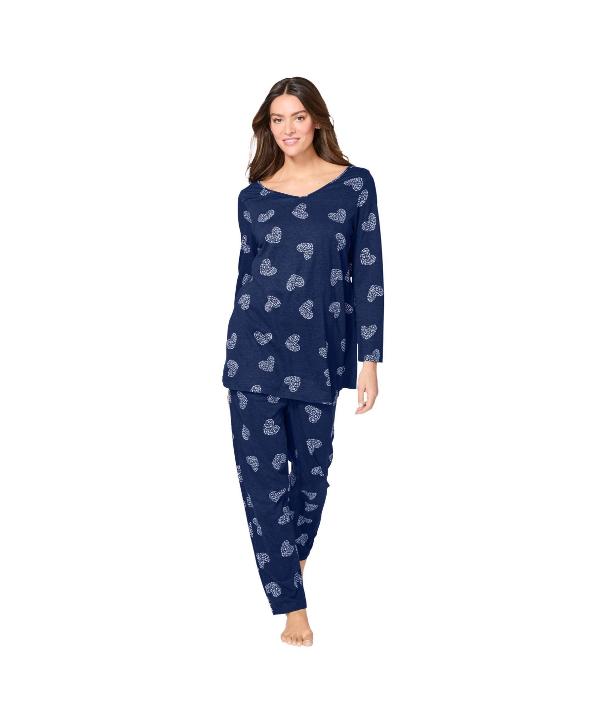 Women's Body Three-Quarter Sleeve Pajama Set - Lilac wine