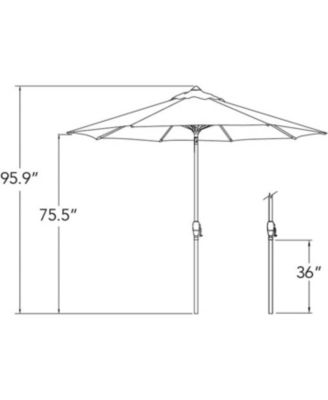9FT Solefin Octagon Patio Umbrella with Auto Tilt, Bronze Frame