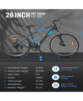 350W 26" Ebike for Adults - 36V Hidden Removable Battery, Shimano 7-Speed Electric Mountain/City Commuter Bike for Men & Women.