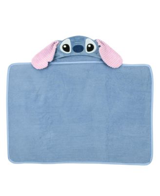 Baby Disney Stitch Luxury Blue Cotton Terry Hooded Bath Towel