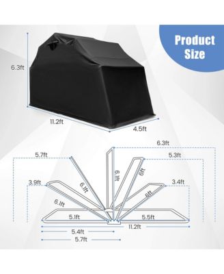 11.2' x 4.5' x 6.3' Waterproof Motorbike Storage Tent Outdoor Motorcycle Shelter