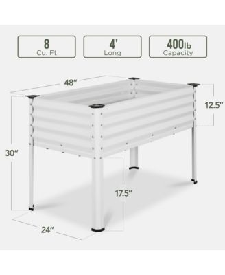 48x24x30in Elevated Galvanized Metal Garden Bed w/ Corner Protectors