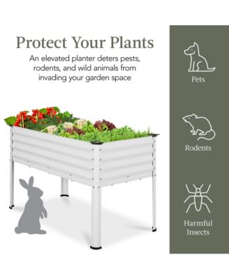 48x24x30in Elevated Galvanized Metal Garden Bed w/ Corner Protectors