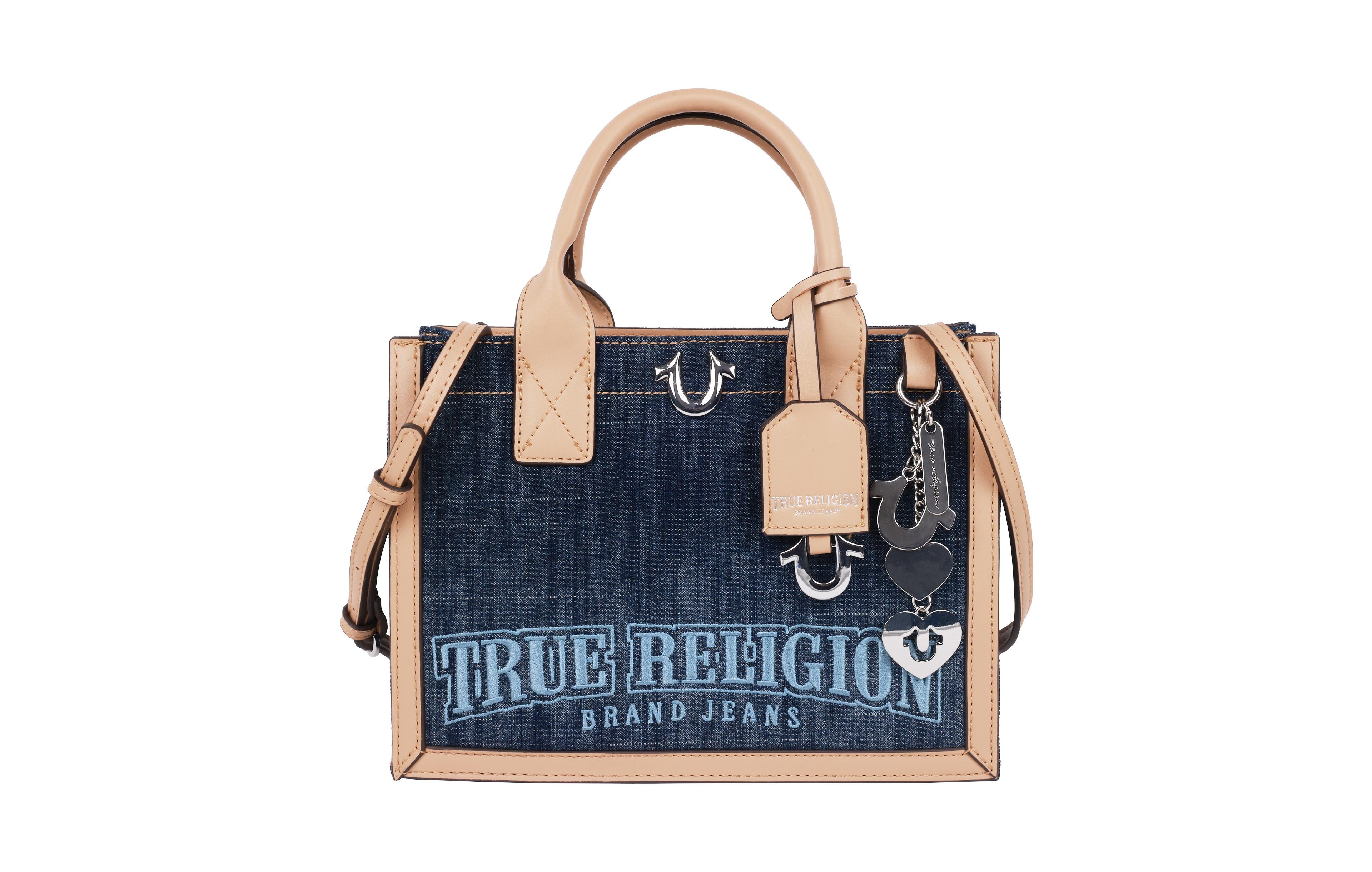 True Religion Bombe Logo Denim Tote