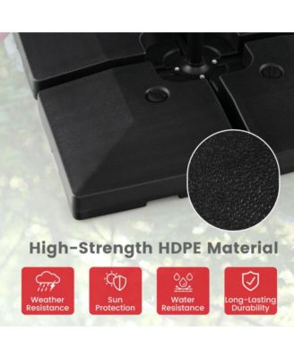 4-Piece 20L Cantilever Offset Patio Umbrella Base