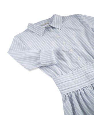 Big Girls Stripe Gathered Shirt Dress