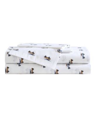 Printed 100% Cotton Percale 4-Pc. Sheet Set, Queen