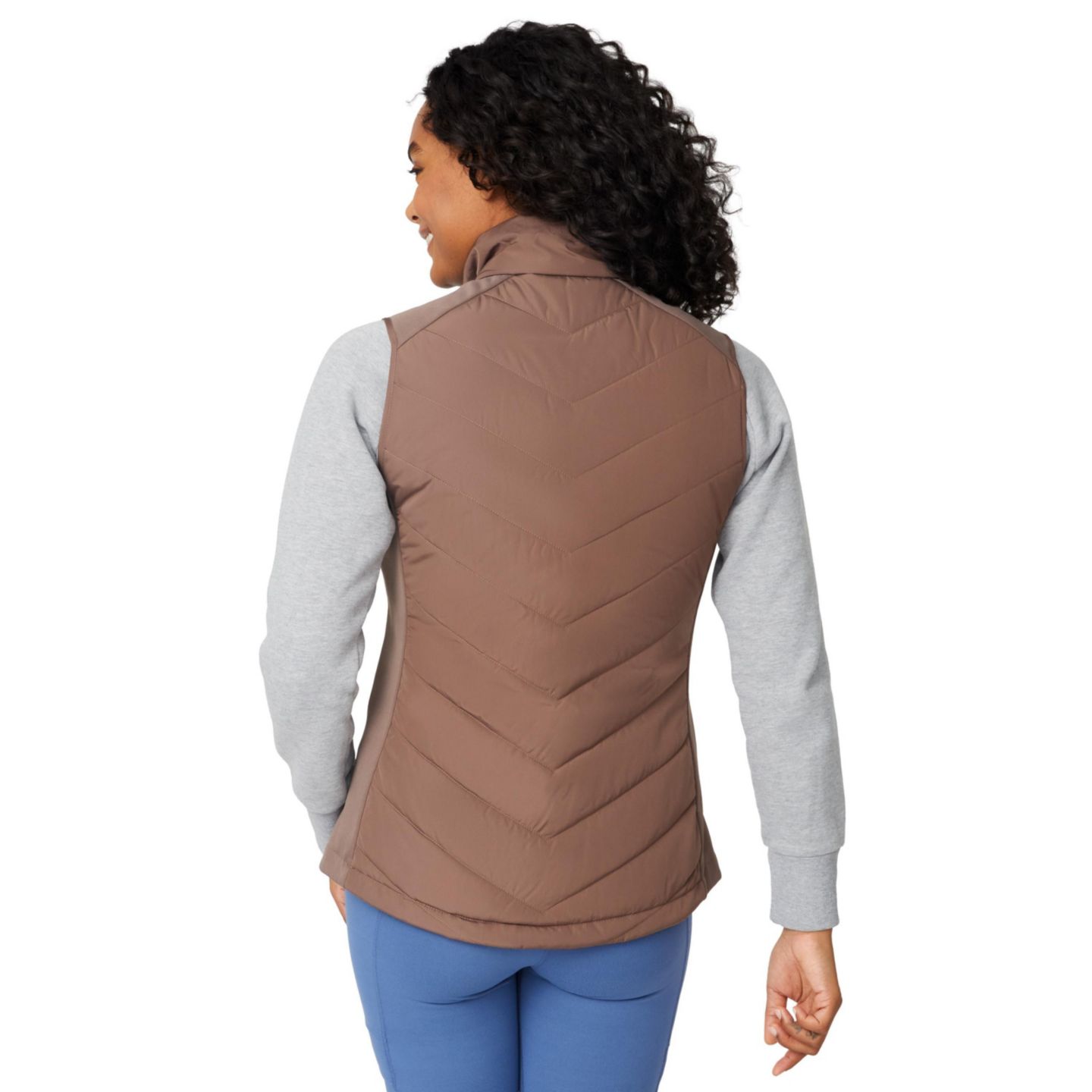Женский жилет Free Country Quilted Hybrid Vest, цвет: Карамельный — фото 3