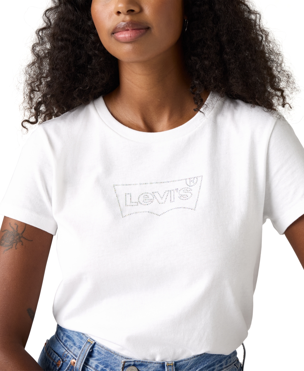 Levi's Women's Perfect Graphic Logo Cotton T-shirt In White