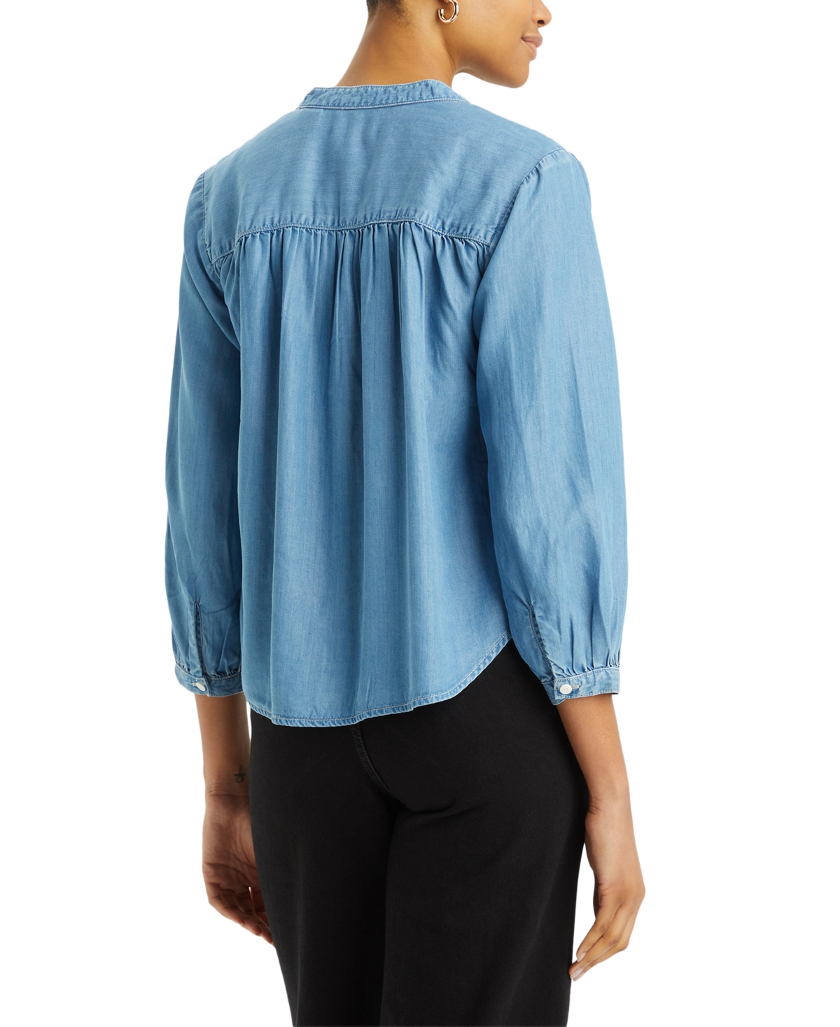 Levi's Women's Lilah Button-front 3/4-sleeve Blouse In Blue