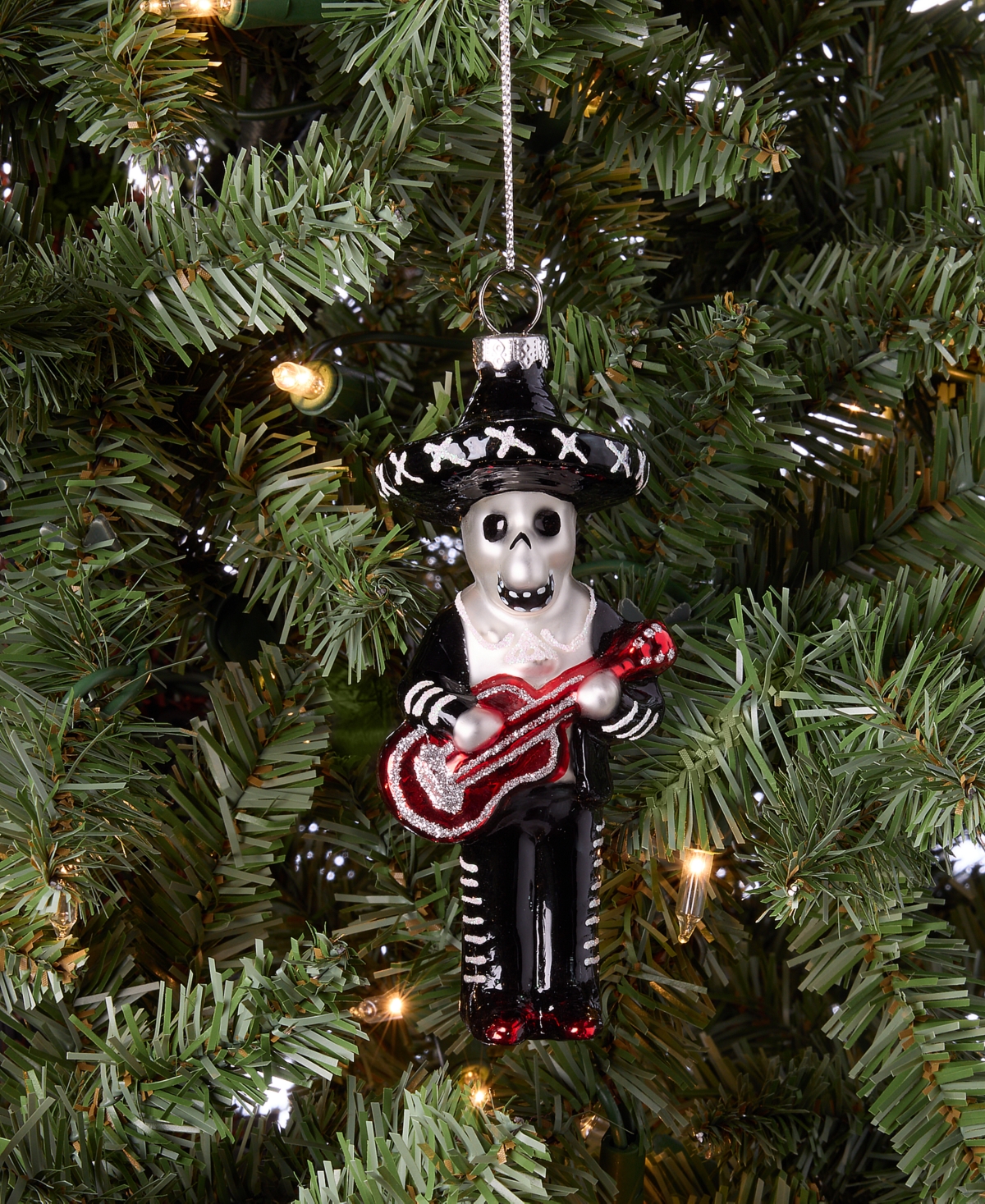 Holiday Lane Day of the Dead Glass Skeleton Ornament, Macy's Exclusive